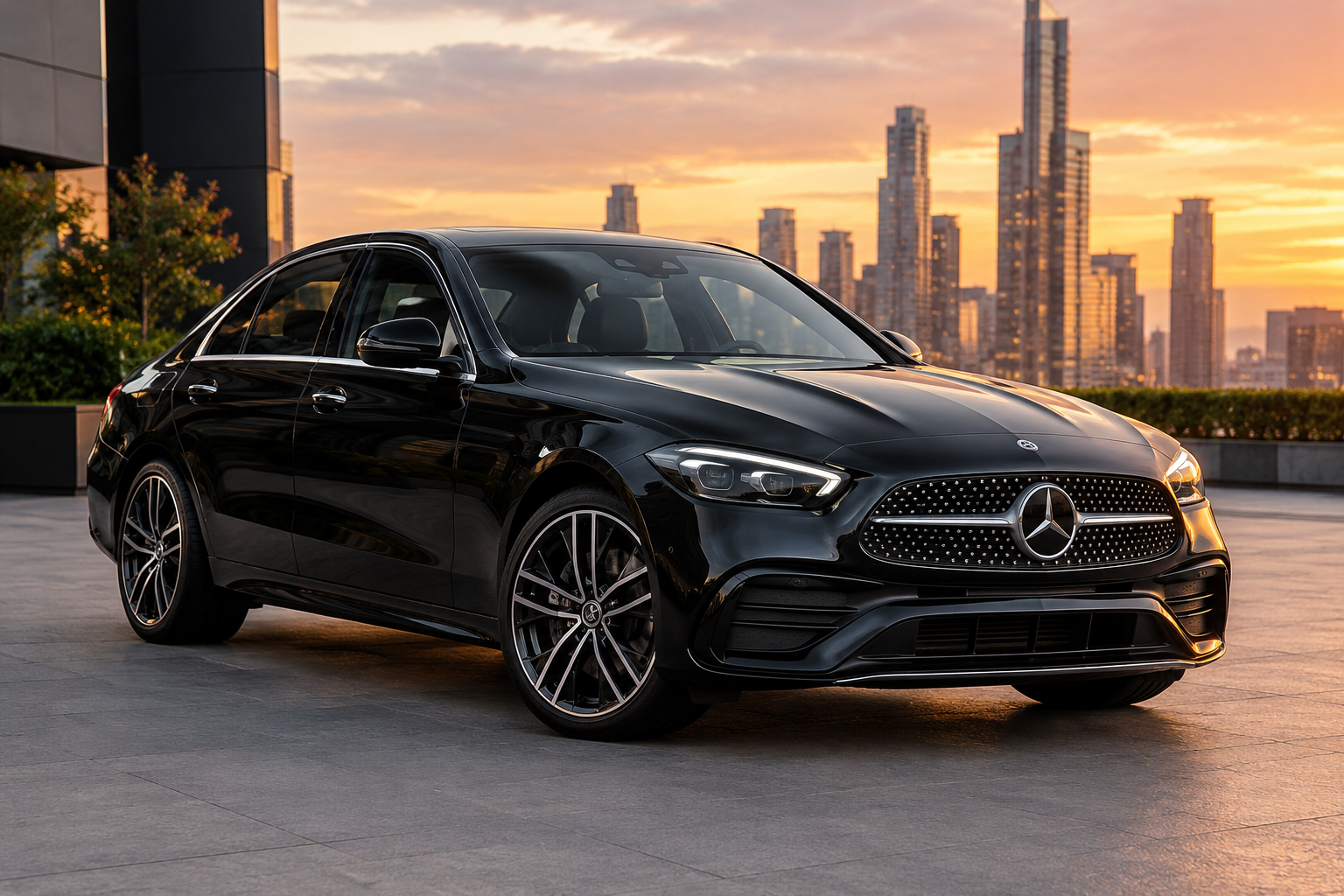 Black 2024 Mercedes-Benz C-Class C200 sedan